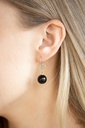 Long necklace Layered with Black Beads in Silver Chains - Pleasant Promenade