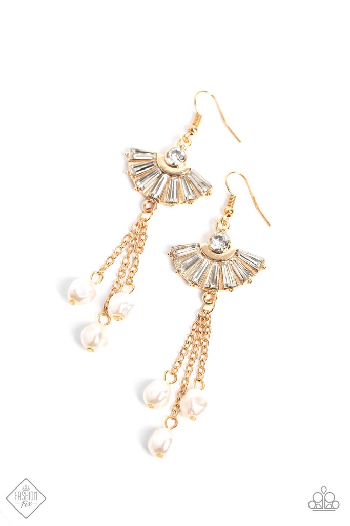 Layered Pearls Jewelry Set Crystals - Gold - Fashion Fix - London Haute