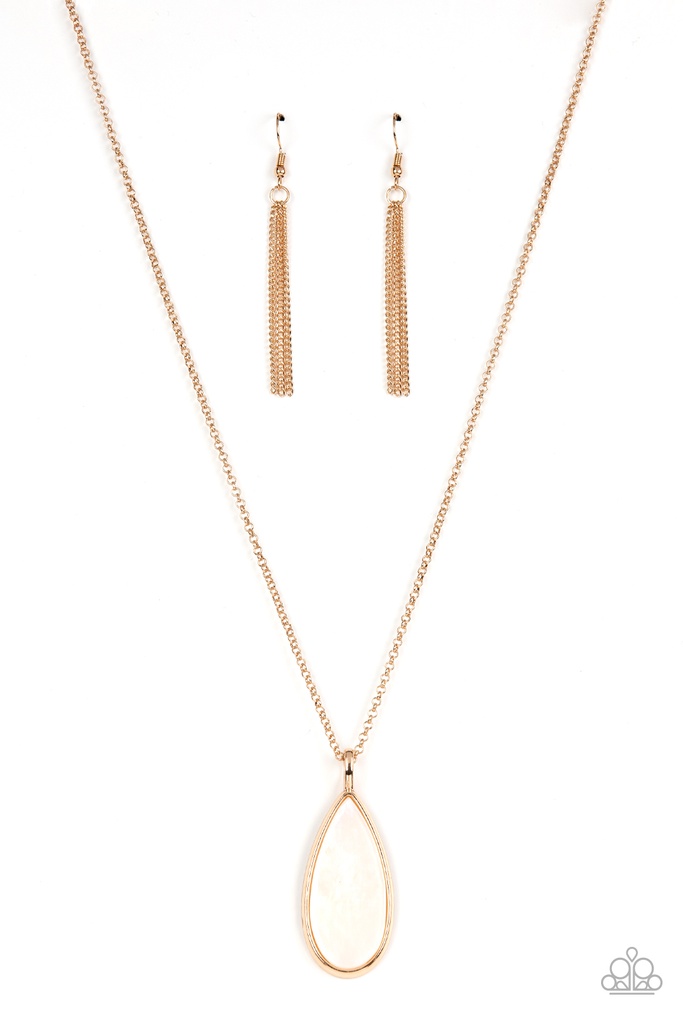 Yacht Ready - Gold and Shell Finish Pendant Necklace
