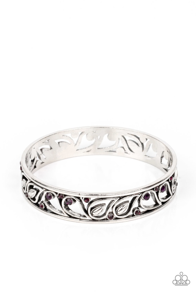 Amethyst Bracelet Silver Bangle - Versailles Villa