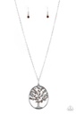 Autumn Abundance - Brown Crystals Tree of Life Necklace