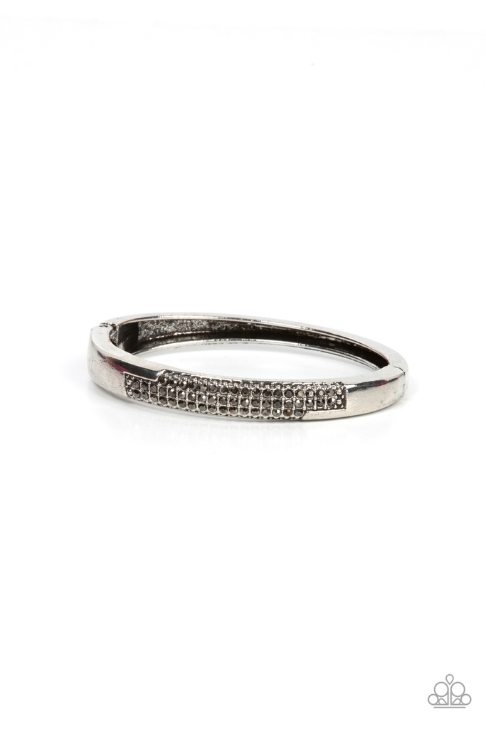 Hematite Hinged Bracelet with Crystals in Silver - Chart-Topping Twinkle