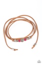 Clear A Path - Suede and Pink Bead Urban Bracelet