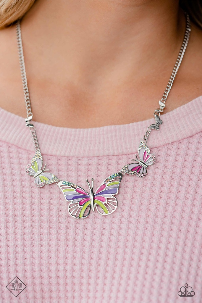 Multi Color Butterfly Stone Jewelry Set in Silver - Fashion Fix - Flight Direction