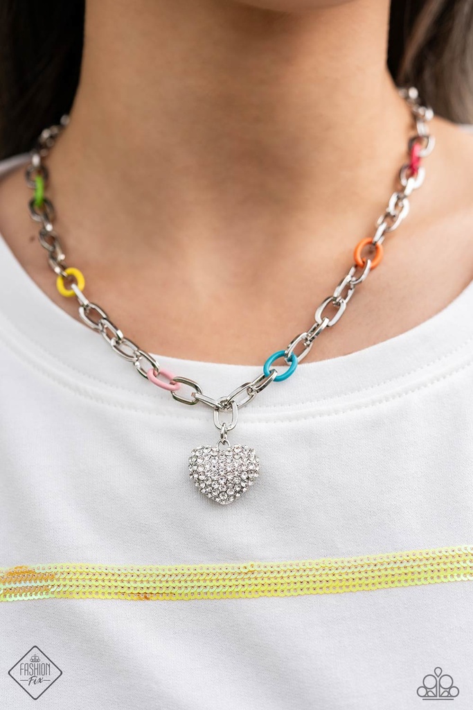 Heart Charm Jewelry Set With Crystals and Turquoise Blue Accents - Fashion Fix - Colorful