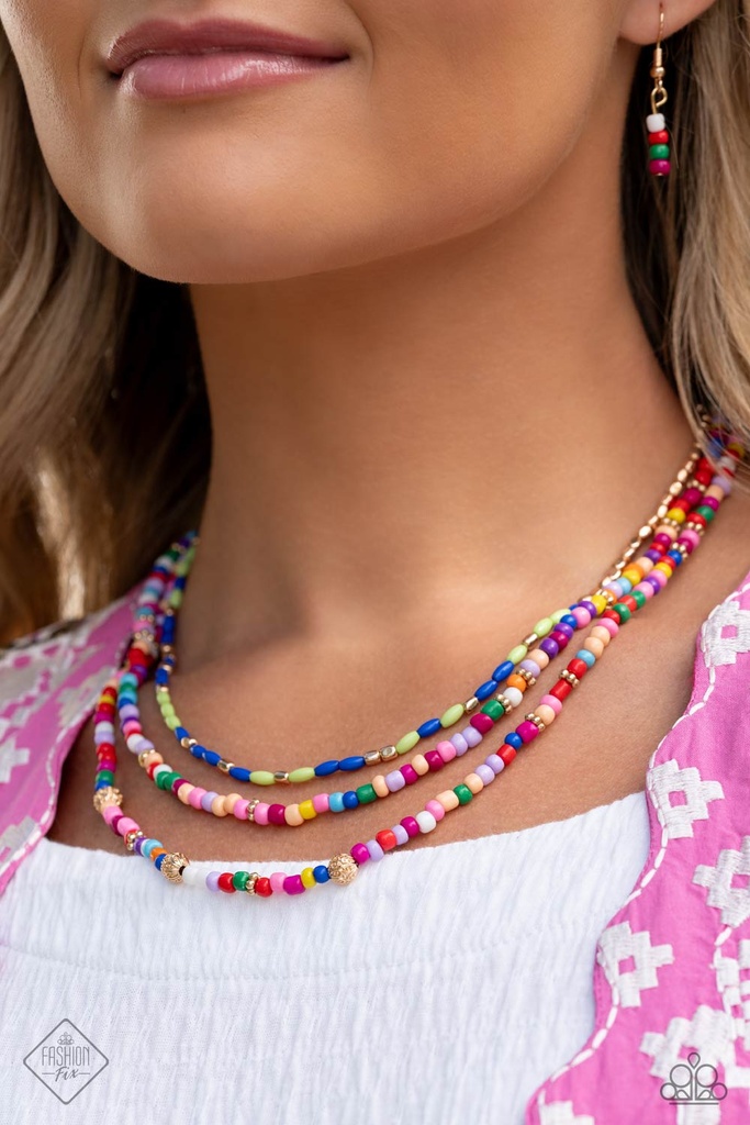 Floral and Beaded Jewelry Set - Fashion Fix - Multicolored Mashup