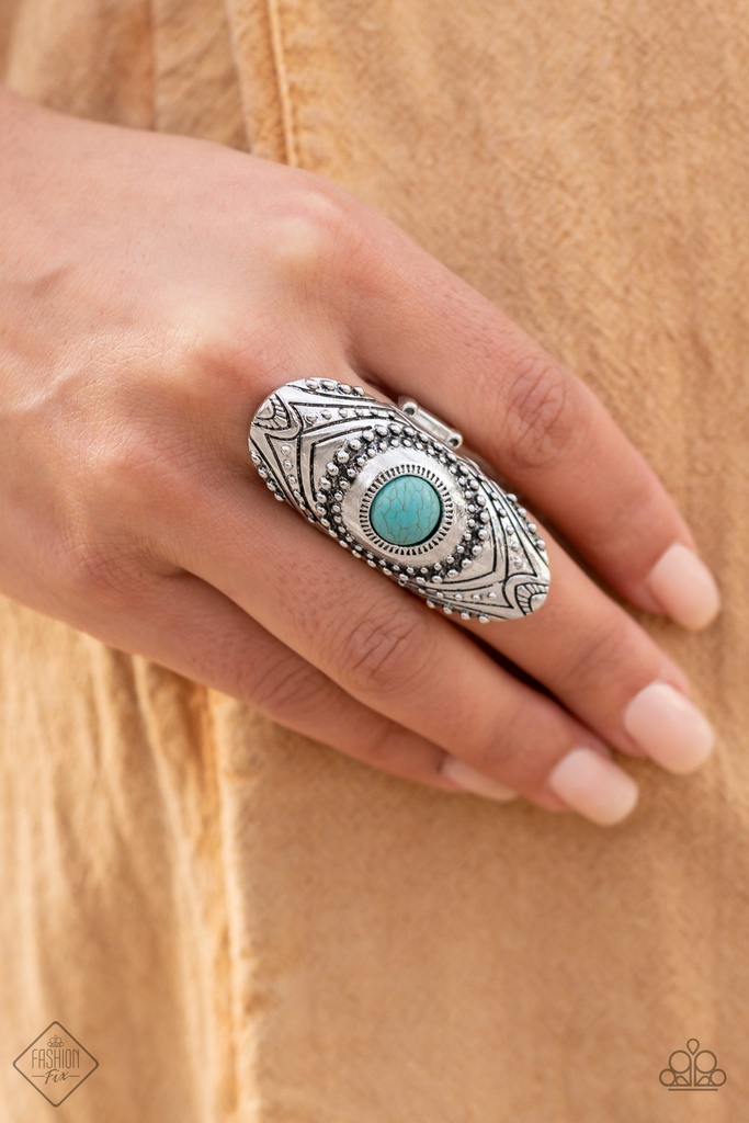 Textured Silver and Turquoise Jewelry Set Set