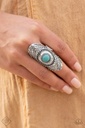 Textured Silver and Turquoise Jewelry Set Set