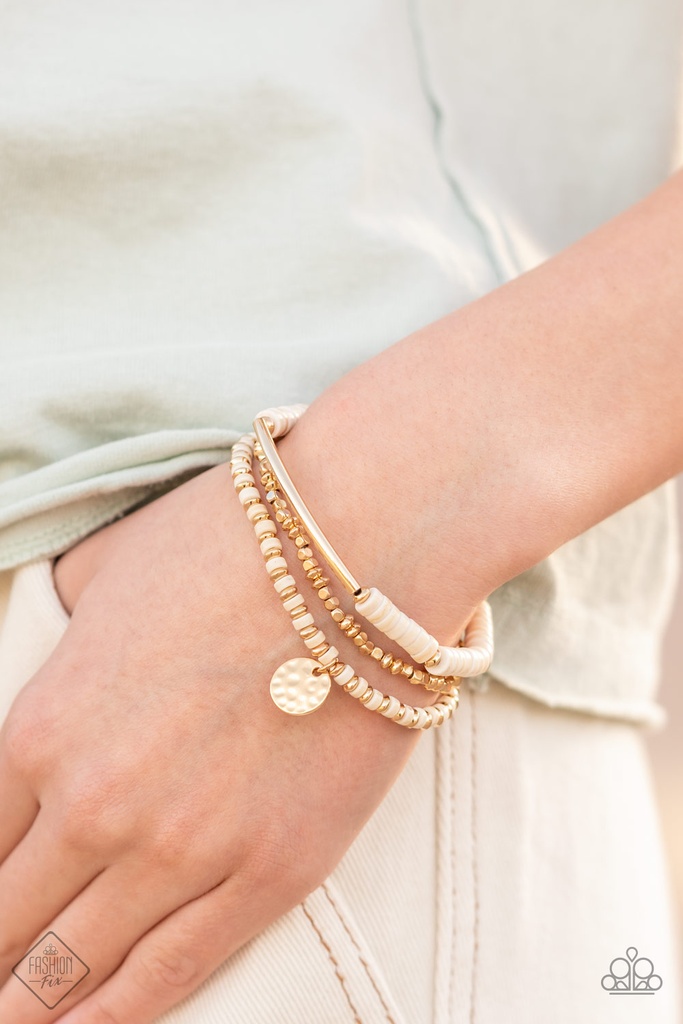 Gold and White Stone Set