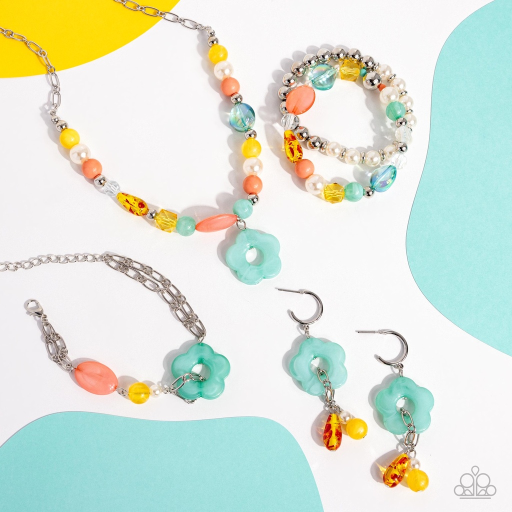 Colorful Beaded Blue Daisy Jewelry Set - Fashion Fix - Daisy Town