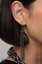 SCARFed for Attention - Gunmetal Metal Scarf Necklace