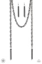 SCARFed for Attention - Gunmetal Metal Scarf Necklace