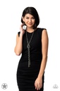 SCARFed for Attention - Gunmetal Metal Scarf Necklace