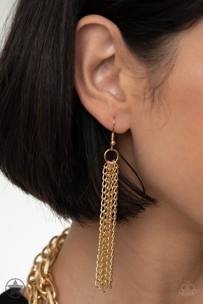 SCARFed for Attention - Gold Metal Scarf Necklace