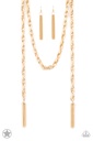SCARFed for Attention - Gold Metal Scarf Necklace