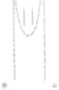 SCARFed for Attention - Silver Metal Scarf Necklace