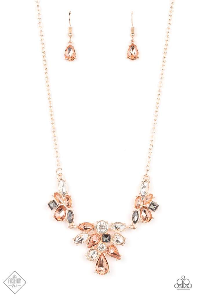 Rose Gold Jewelry Set with Crystals - Fashion Fix - Captivated Set