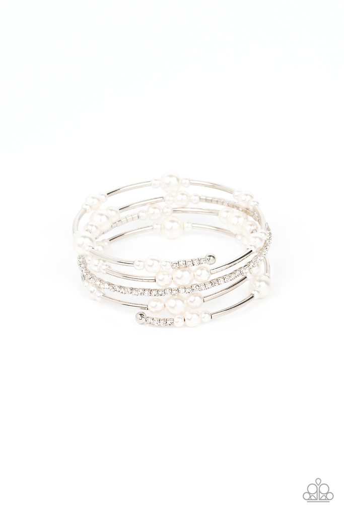 Pearl Bracelet with Silver Memory Wire - Marina Masterpiece