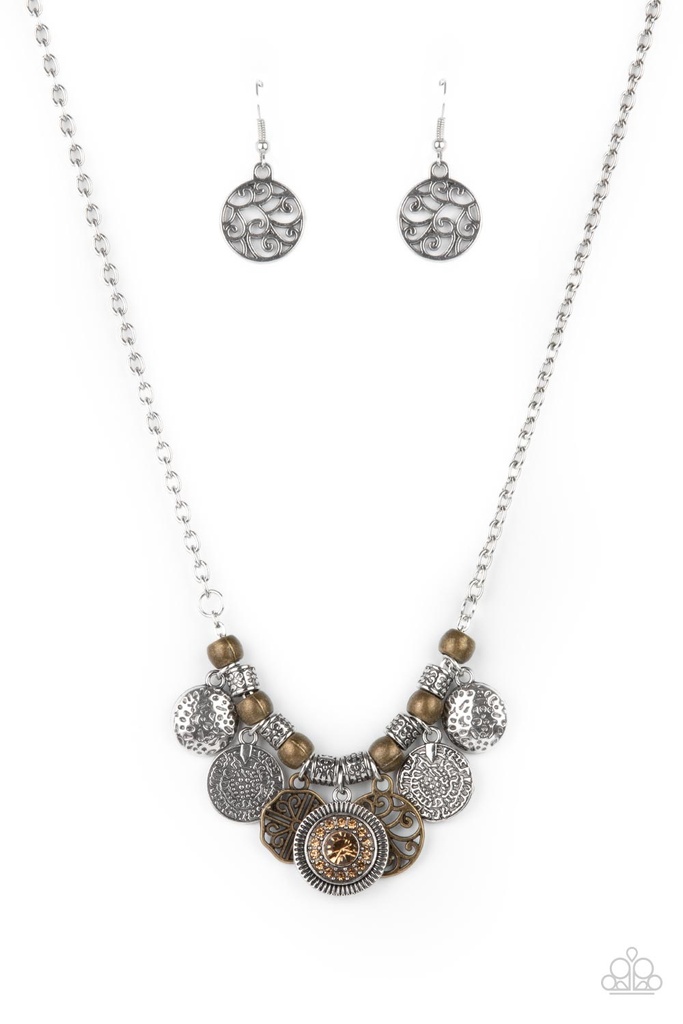 Coin Necklace Mixed Metal Jewelry with Silver and Brass - To Coin A Phrase