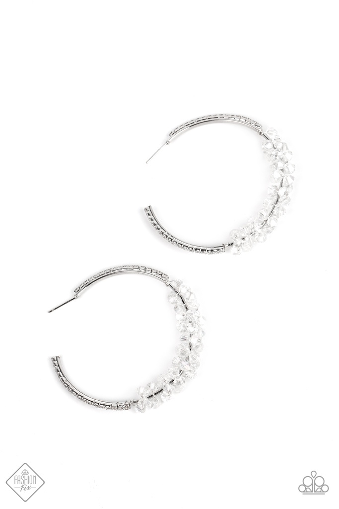 Silver Jewelry Set with Crystals and Clear Beads - Bubble