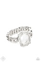 Silver Jewelry Set with Crystals and Clear Beads - Bubble