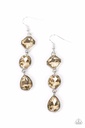 Topaz Earrings in Silver Dangle - Reflective Rhinestones