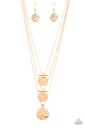 Layered Necklace Gold Hammered Circles  - Dizzying Discs