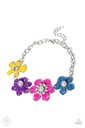 Flower Bracelet Pink in Silver Clasp - Flower Patch Fantasy
