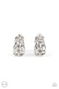 Clip-On Hoop Earrings Silver with Crystals - Extra Effervescent