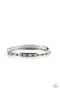 Silver Hinge Bracelet with Hematite, Black and White Crystals - Urban Reign