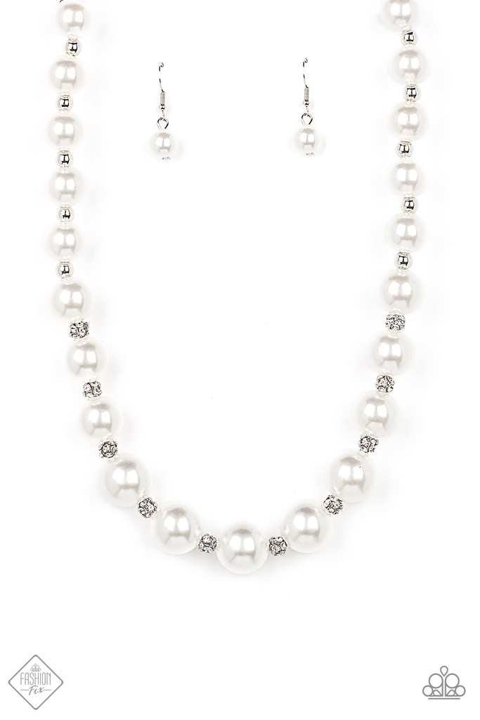 Chunky Pearl Jewelry Set with Crystals - Fashion Fix - Nautical