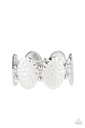 Radial Reflections - Silver Hammered Metal Stretch Bracelet