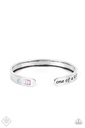 Word Jewelry Cuff Bracelet in Silver and Crystals - One of a Kind Find