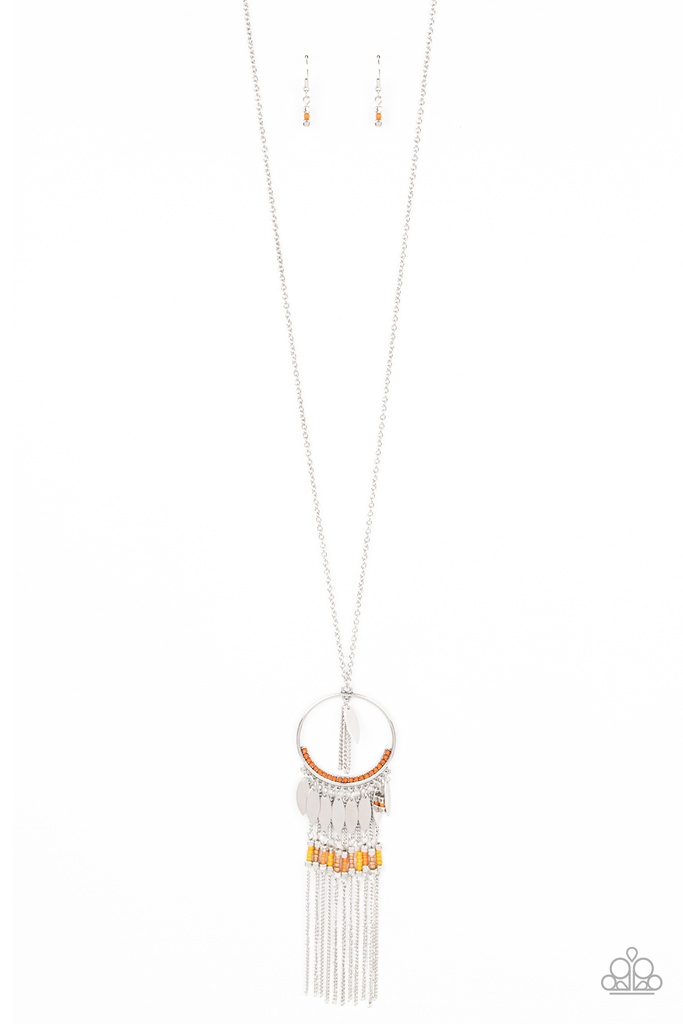 Long Necklace Beaded Pendant Seed Bead Jewelry - Dancing Dreamcatcher