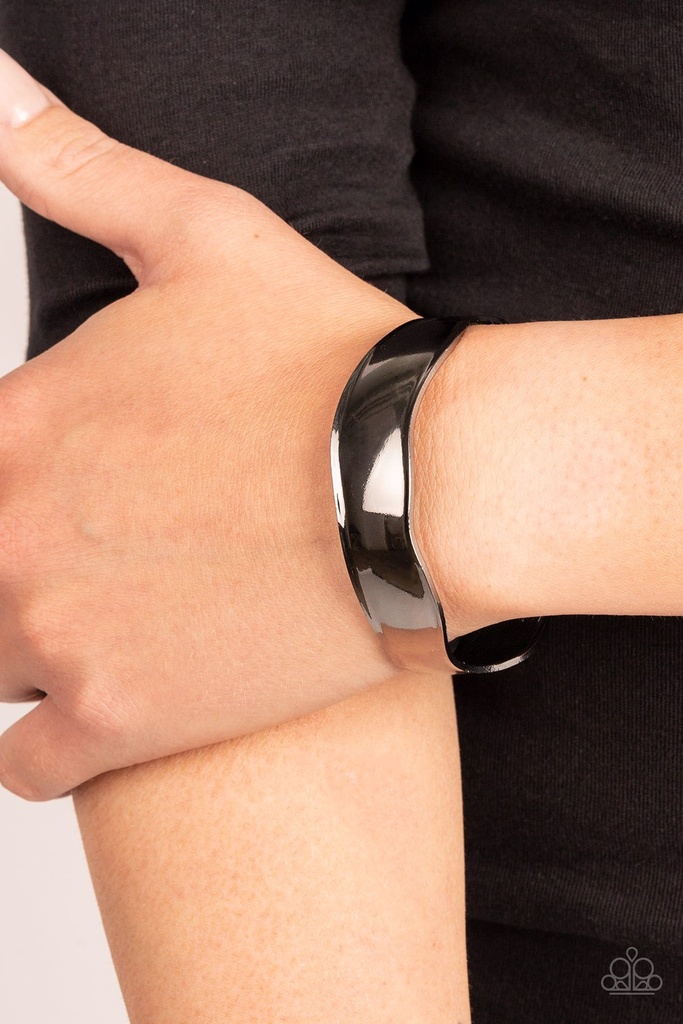 Black Cuff Bracelet, Gunmetal - Wayward Waves