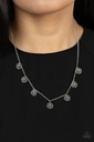 Delicate Necklace Orange and Silver Flowers - Prairie Perennial