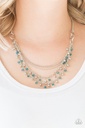 Layered Necklace Beaded, Dainty Silver and Blue Beads - Financially Fabulous