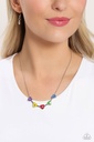 Dainty Colorful Hearts Necklace in Silver Snake Chain - ECLECTIC Heart