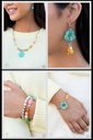 Colorful Beaded Blue Daisy Jewelry Set - Fashion Fix - Daisy Town