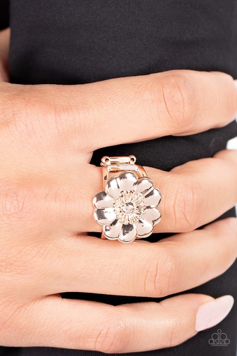 [132] Flower Ring in Rose Gold with Stretch Ring Band- Floral Farmstead