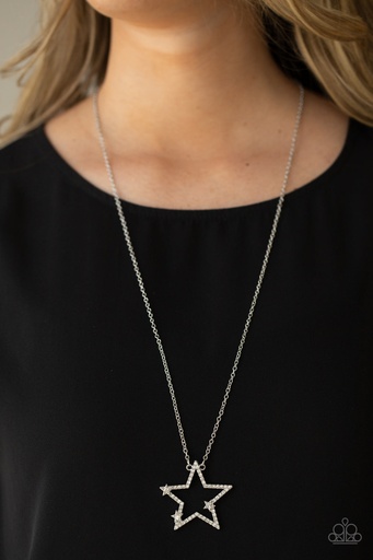 [159] Star Necklace with Pendant with Crystals and Silver - I Pledge Allegiance to the Sparkle