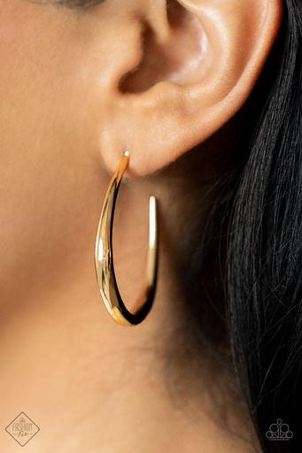 [175] Gold Hoops Open Earrings  - CURVE Your Appetite