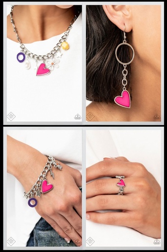 [227] Thick Chain Charm Jewelry Set - Fashion Fix - Heart Charm