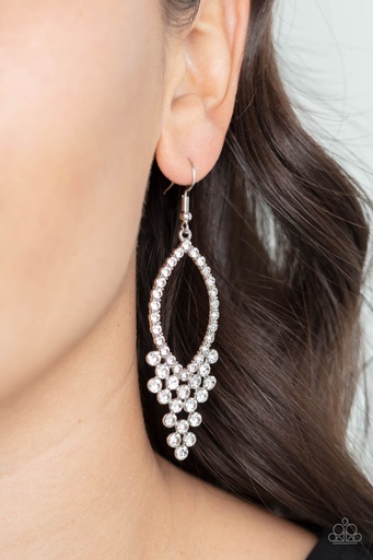 [377] Crystal Earrings Silver Dangle with Crystals - GLOWING off the Deep End