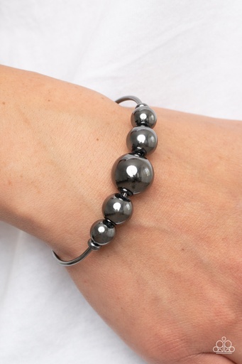 [472] Black Metal Cuff - Bead Creed